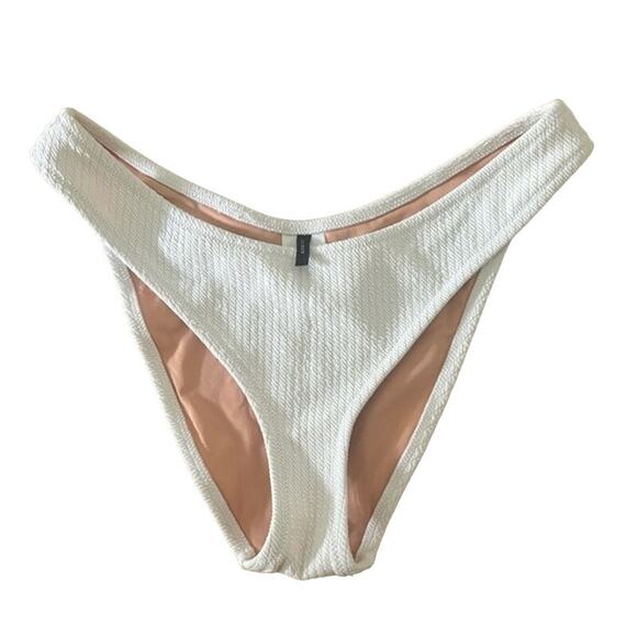 NWT J. Crew Textured High Rise Cheeky Bikini Swim Bottom Lined L White #2803 - Picture 12 of 12